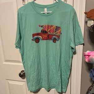 Vibrant Graphic Tee - Aqua